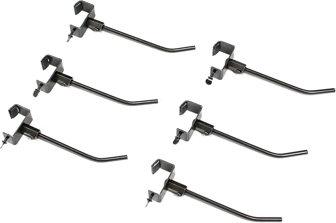 UNERAK Light Duty Hanger Bar, Wall Mount Storage Hooks, 6-Pack,