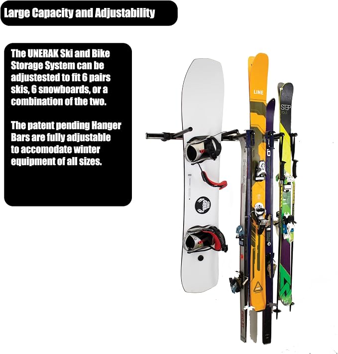 UNERAK- Ski and Snowboard Hanger Bar Accessory Kit, Pack of 6