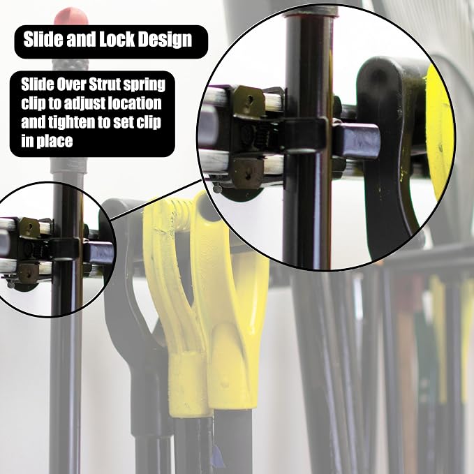 Strut Broom Clip, for Use With All 13/16"x 1 5/8" Shallow Strut Channel or 1x 2" Common Lumber, Durable Metal Construction, Pack of 6