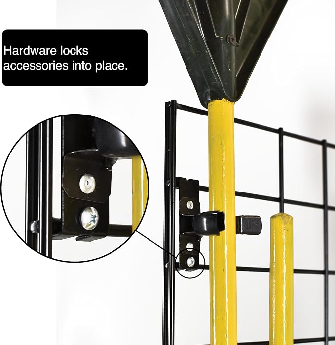 Wall Mounted Pivoting Garage Organizer Panel, 22 Piece Kit